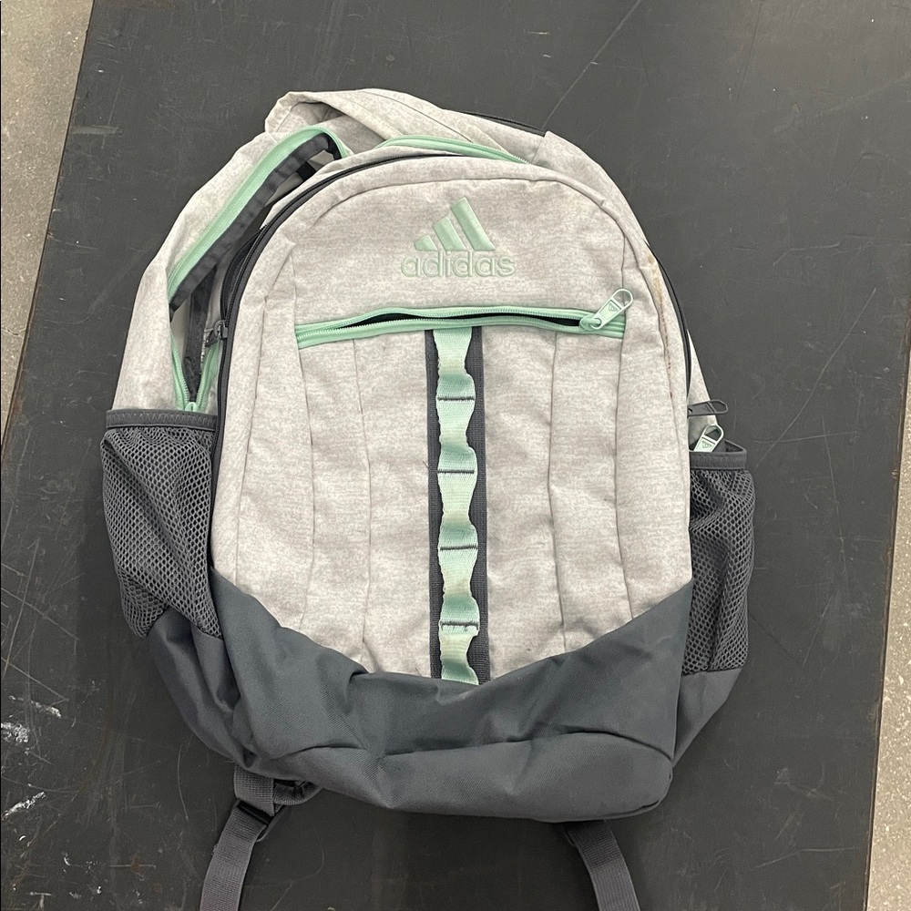 Adidas Gray and Mint Accent Backpack